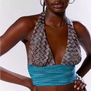 NWOT Urban Outfitters Silence + Noise Jersey Plunge Halter Top | Women’s Summer
